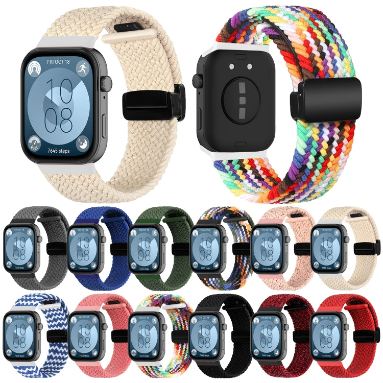 For Huawei Watch Fit3 Magnetic Folding Buckle Braided Watch Band