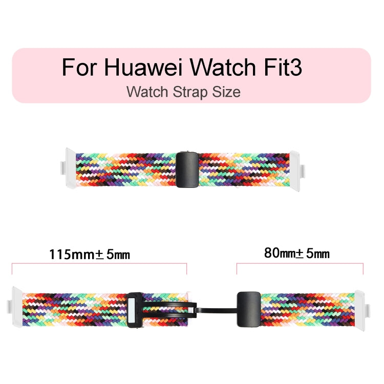 For Huawei Watch Fit3 Magnetic Folding Buckle Braided Watch Band