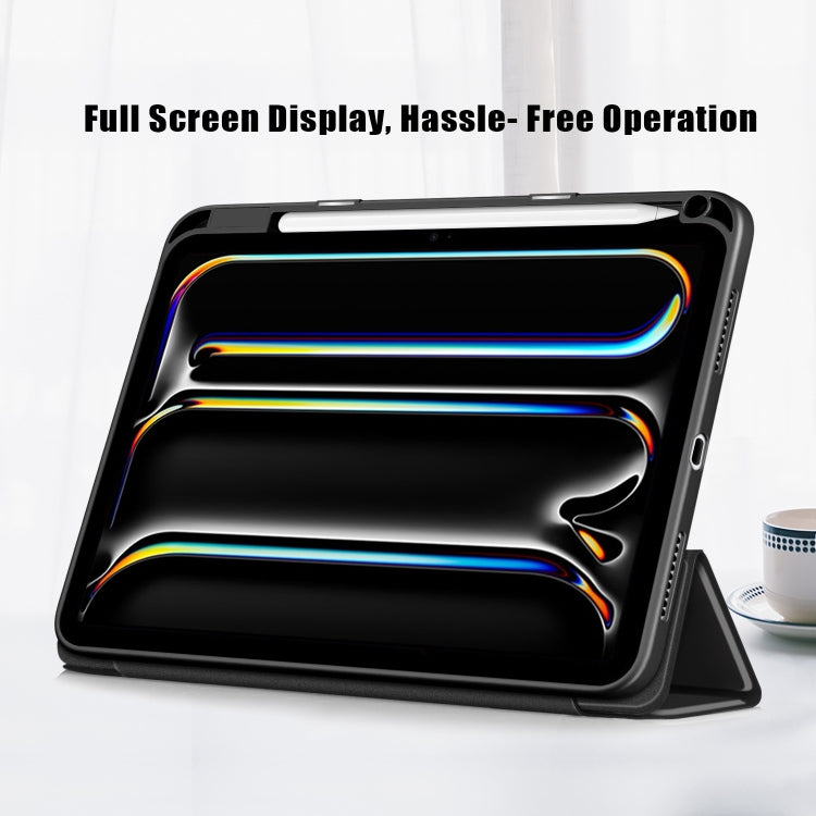 For iPad Pro 11 2025 / 2024 Acrylic 3-Fold Smart Leather Tablet Case