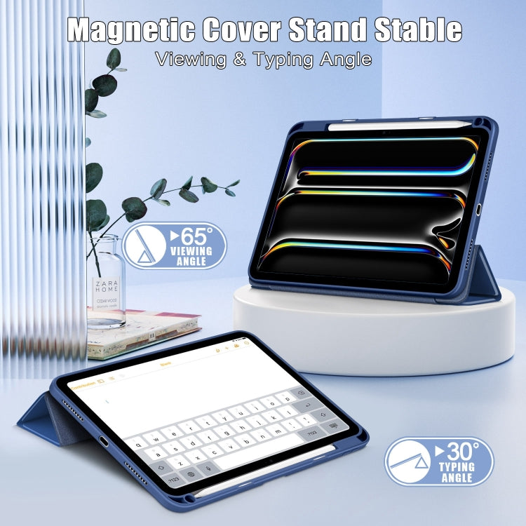 For iPad Pro 11 2025 / 2024 Acrylic 3-Fold Smart Leather Tablet Case