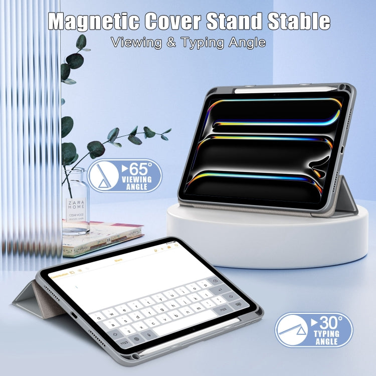 For iPad Pro 11 2025 / 2024 Acrylic 3-Fold Smart Leather Tablet Case