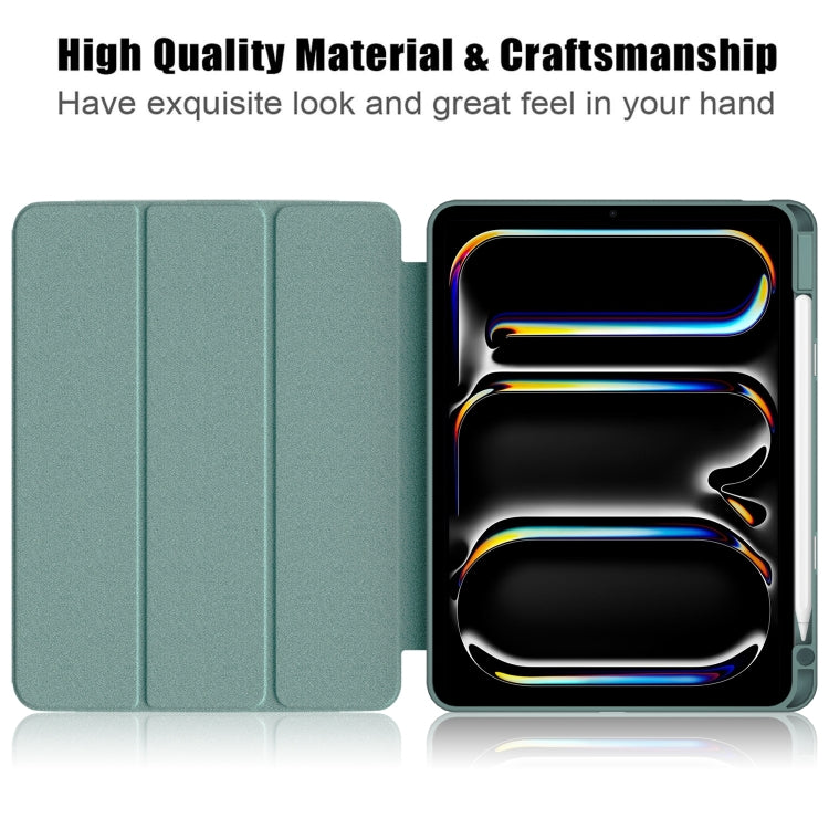 For iPad Pro 11 2025 / 2024 Acrylic 3-Fold Smart Leather Tablet Case