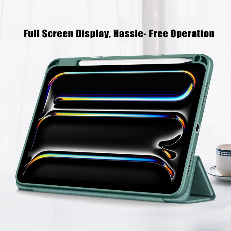 For iPad Pro 11 2025 / 2024 Acrylic 3-Fold Smart Leather Tablet Case