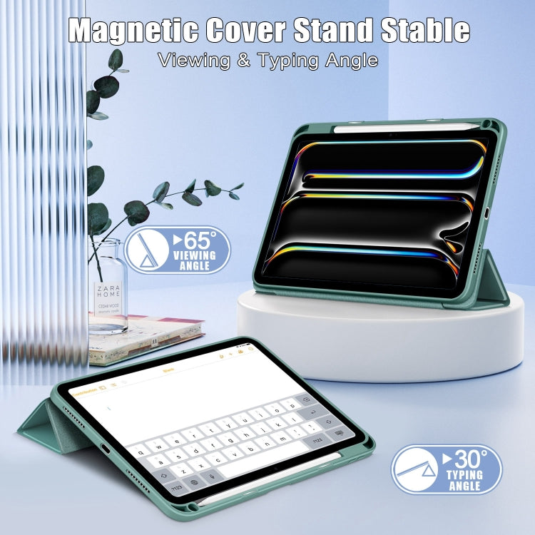 For iPad Pro 11 2025 / 2024 Acrylic 3-Fold Smart Leather Tablet Case