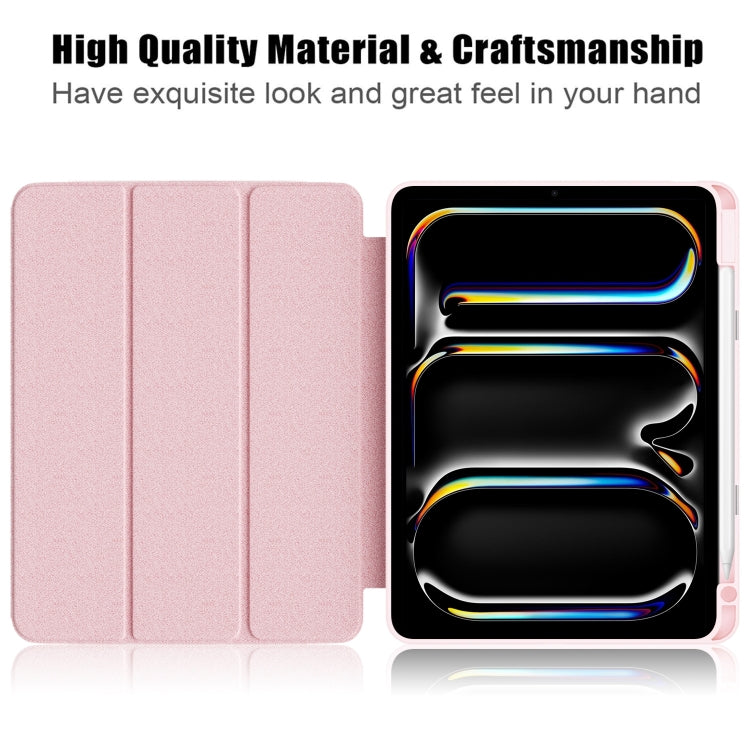 For iPad Pro 11 2025 / 2024 Acrylic 3-Fold Smart Leather Tablet Case