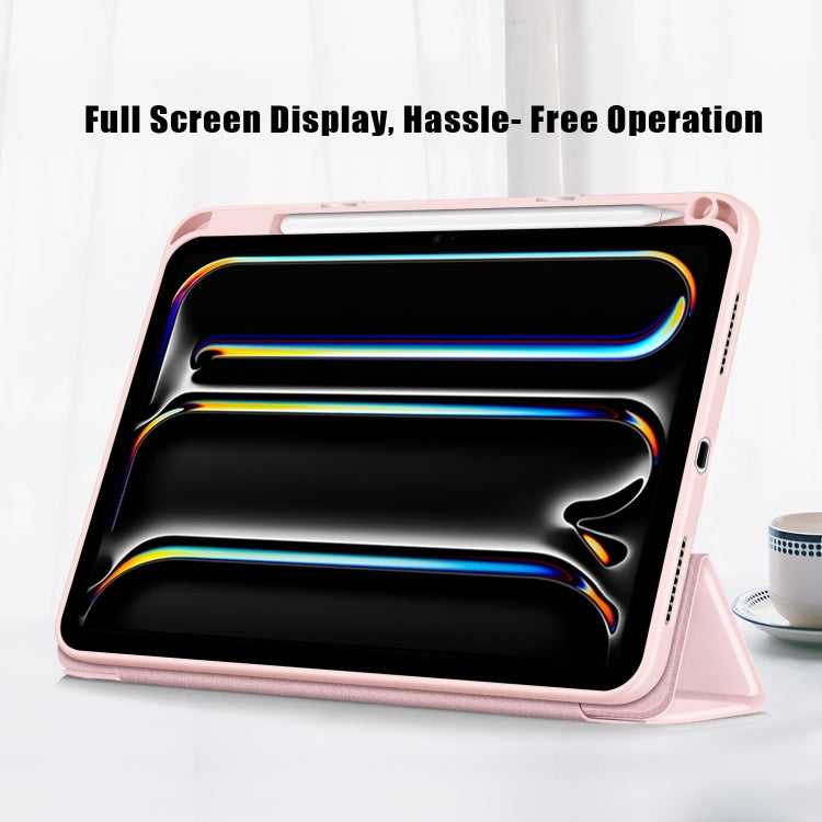 For iPad Pro 11 2025 / 2024 Acrylic 3-Fold Smart Leather Tablet Case