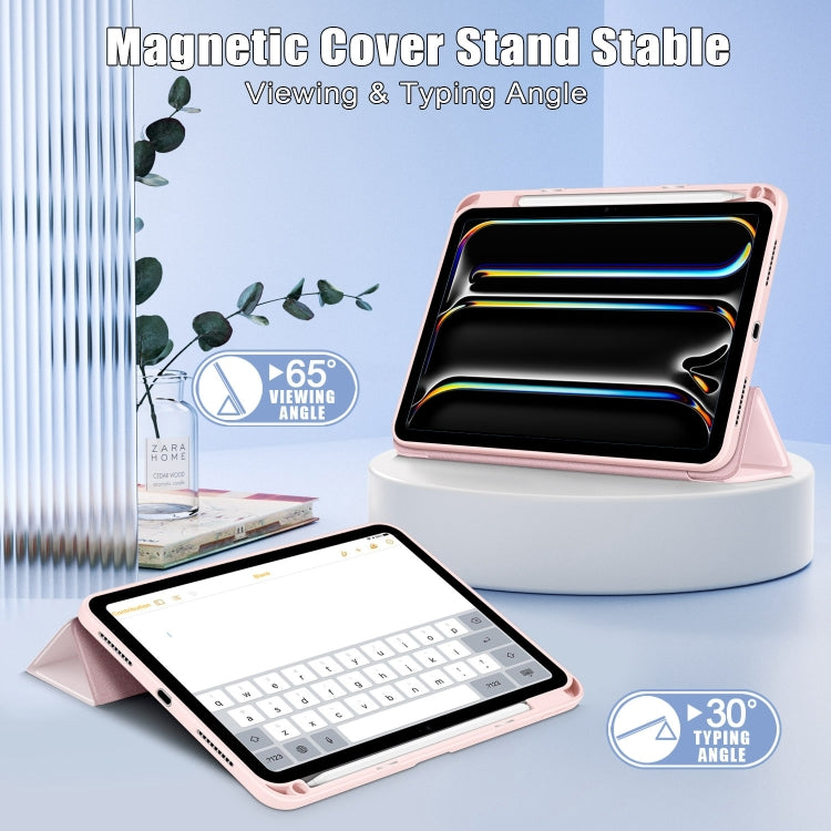 For iPad Pro 11 2025 / 2024 Acrylic 3-Fold Smart Leather Tablet Case