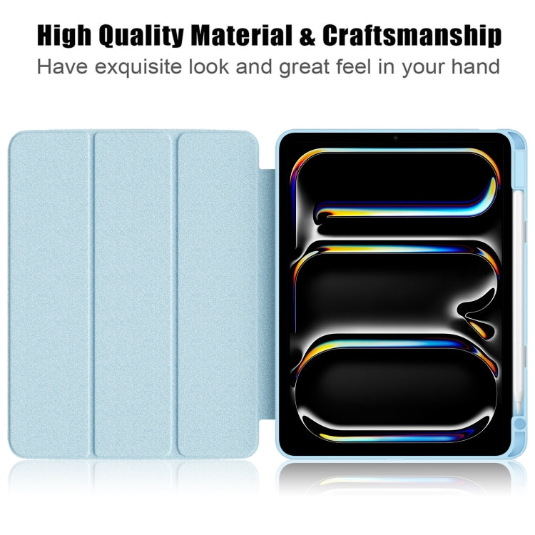 For iPad Pro 11 2025 / 2024 Acrylic 3-Fold Smart Leather Tablet Case