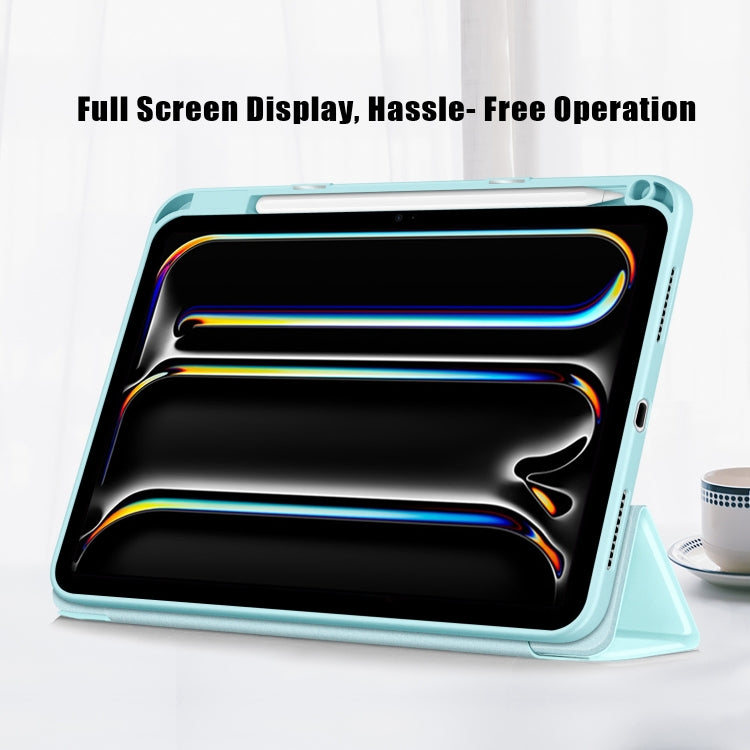 For iPad Pro 11 2025 / 2024 Acrylic 3-Fold Smart Leather Tablet Case