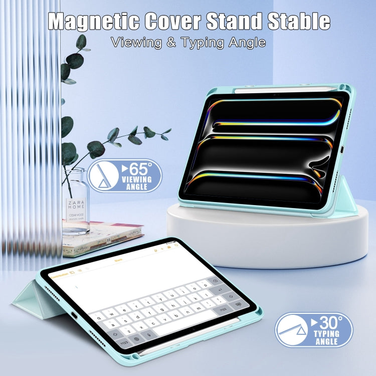 For iPad Pro 11 2025 / 2024 Acrylic 3-Fold Smart Leather Tablet Case