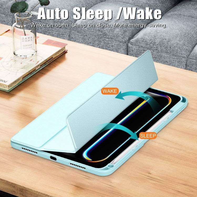 For iPad Pro 11 2025 / 2024 Acrylic 3-Fold Smart Leather Tablet Case