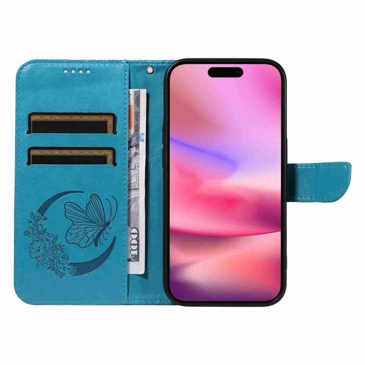 For iPhone 16 Swallowtail Butterfly Embossed Leather Phone Case