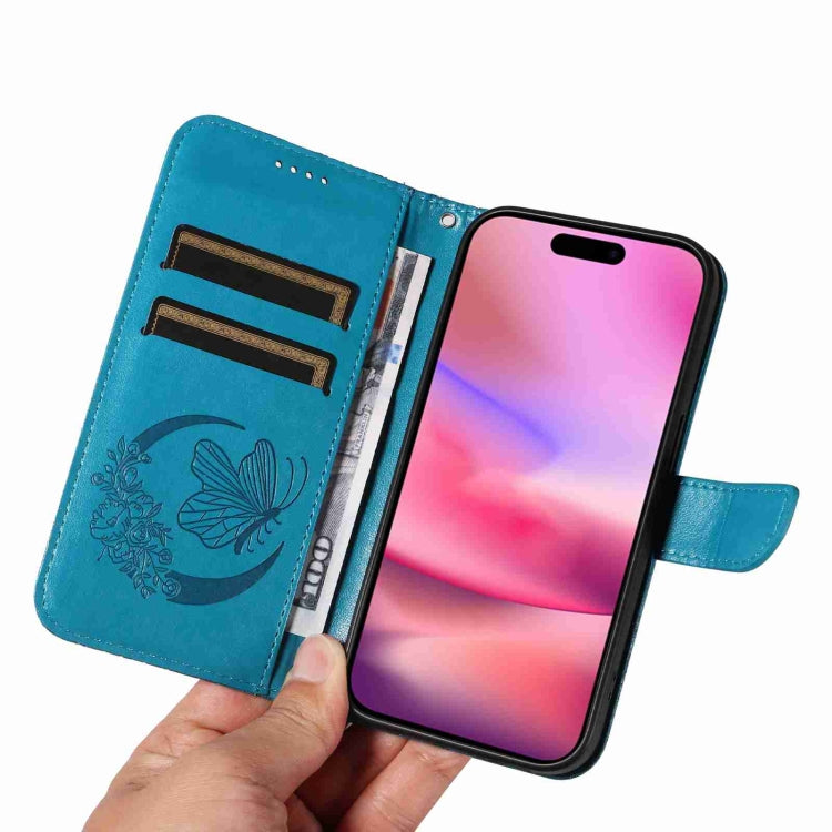 For iPhone 16 Swallowtail Butterfly Embossed Leather Phone Case