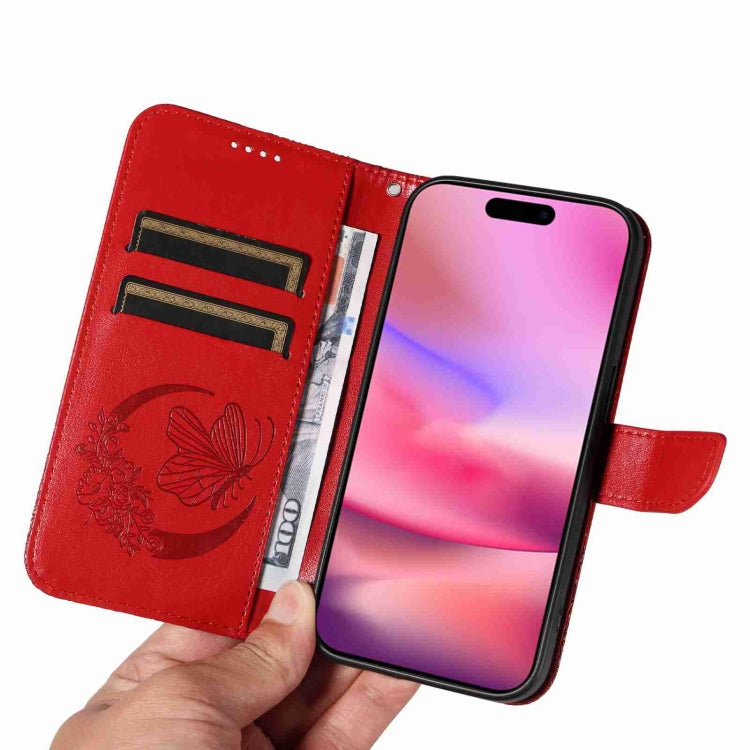 For iPhone 16 Swallowtail Butterfly Embossed Leather Phone Case