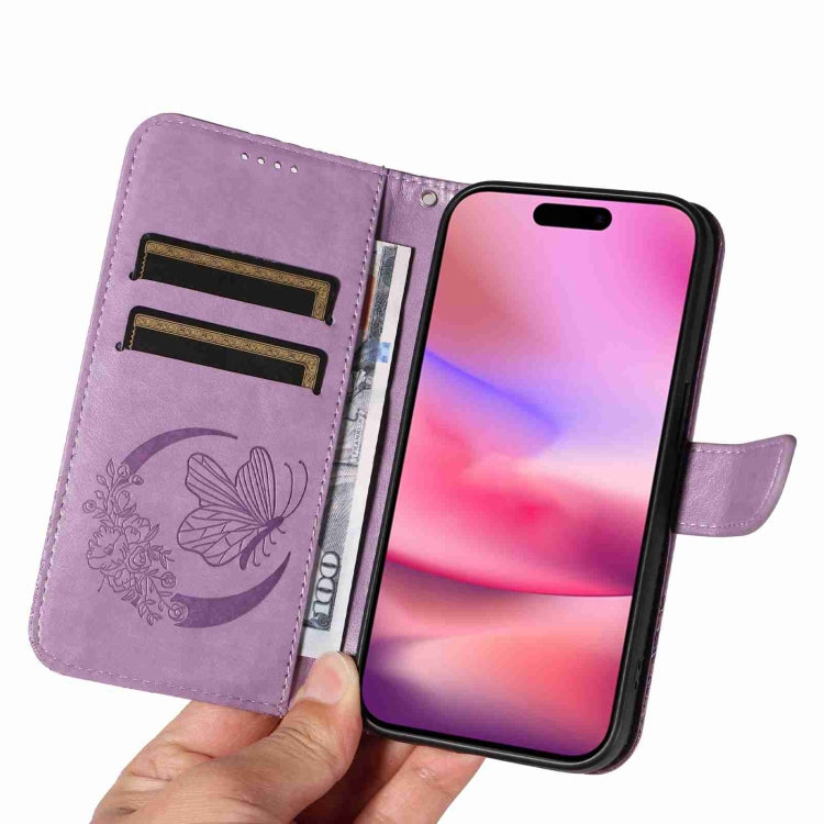 For iPhone 16 Swallowtail Butterfly Embossed Leather Phone Case