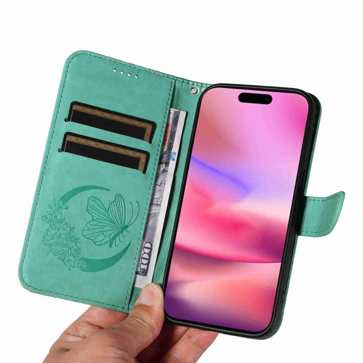 For iPhone 16 Swallowtail Butterfly Embossed Leather Phone Case