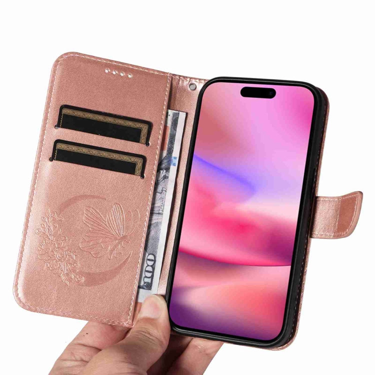 For iPhone 16 Swallowtail Butterfly Embossed Leather Phone Case