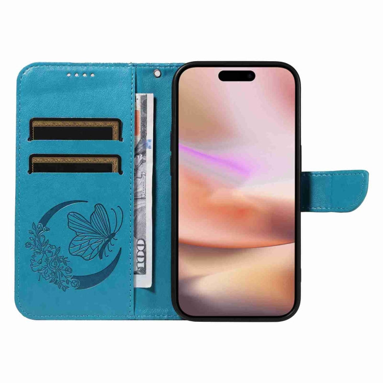For iPhone 16 Plus Swallowtail Butterfly Embossed Leather Phone Case