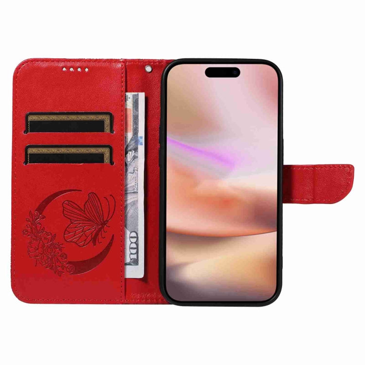 For iPhone 16 Plus Swallowtail Butterfly Embossed Leather Phone Case