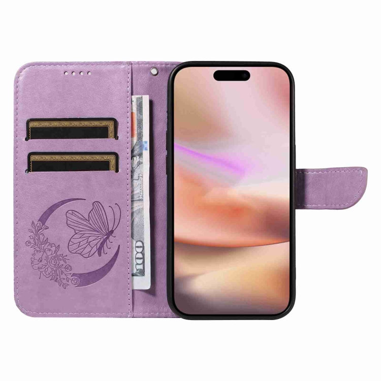 For iPhone 16 Plus Swallowtail Butterfly Embossed Leather Phone Case