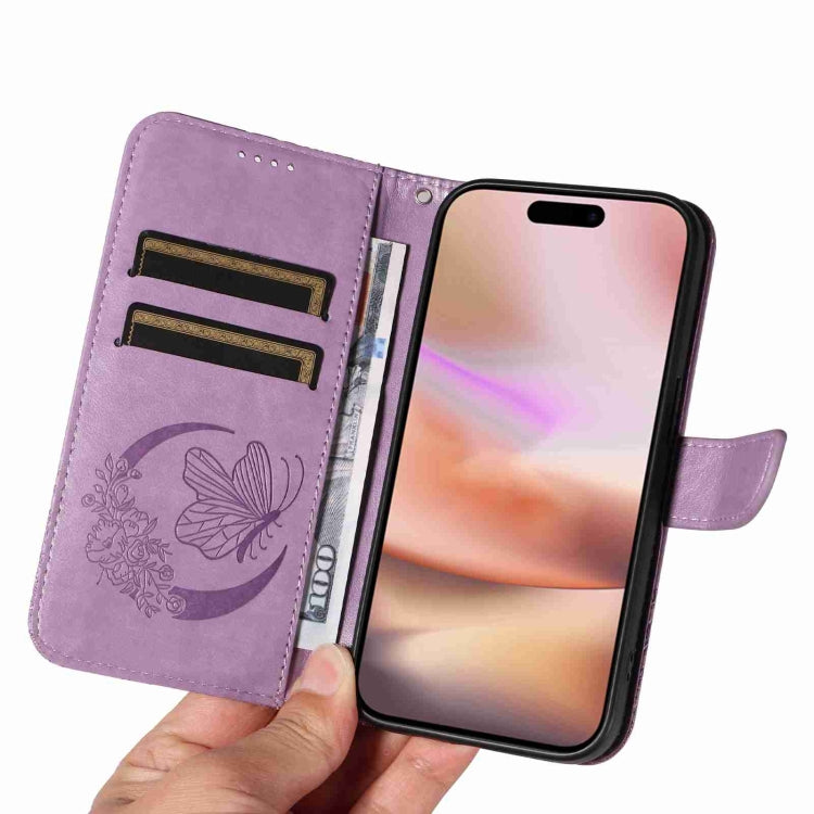 For iPhone 16 Plus Swallowtail Butterfly Embossed Leather Phone Case