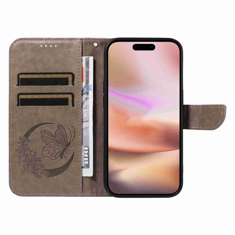 For iPhone 16 Plus Swallowtail Butterfly Embossed Leather Phone Case