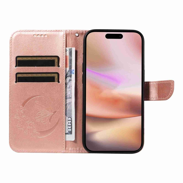 For iPhone 16 Plus Swallowtail Butterfly Embossed Leather Phone Case