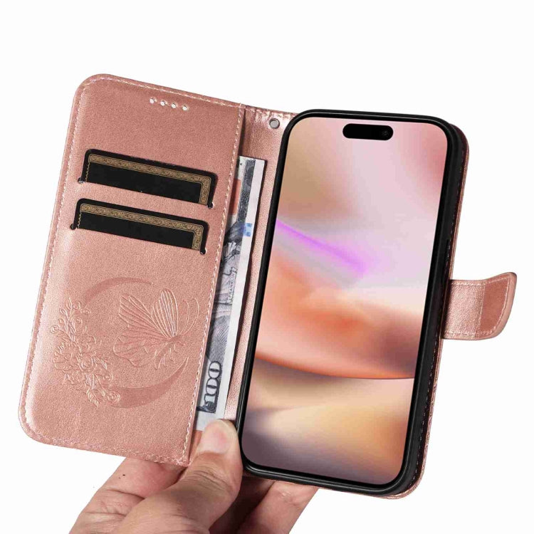 For iPhone 16 Plus Swallowtail Butterfly Embossed Leather Phone Case