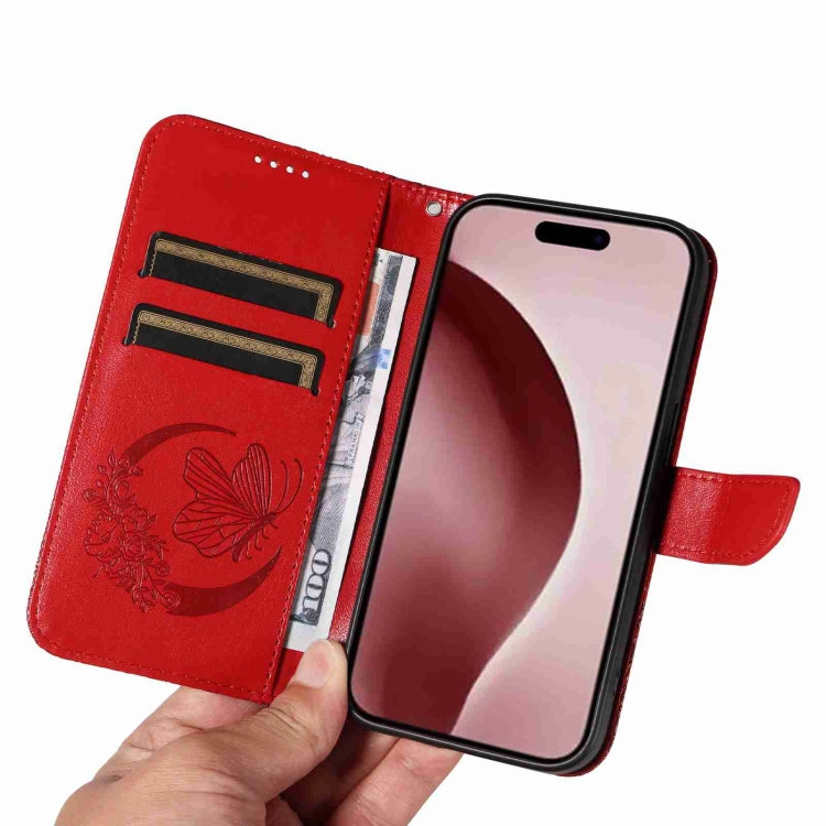 For iPhone 16 Pro Swallowtail Butterfly Embossed Leather Phone Case