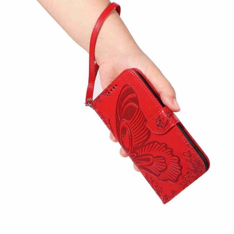 For iPhone 16 Pro Swallowtail Butterfly Embossed Leather Phone Case