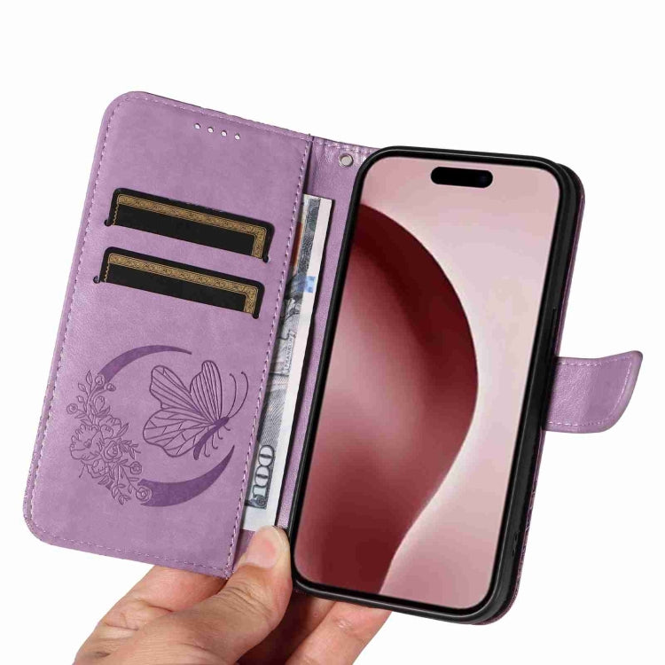 For iPhone 16 Pro Swallowtail Butterfly Embossed Leather Phone Case