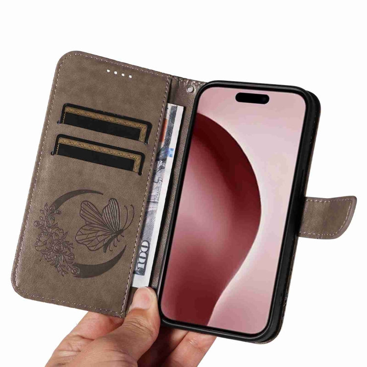 For iPhone 16 Pro Swallowtail Butterfly Embossed Leather Phone Case