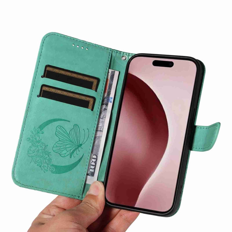 For iPhone 16 Pro Swallowtail Butterfly Embossed Leather Phone Case