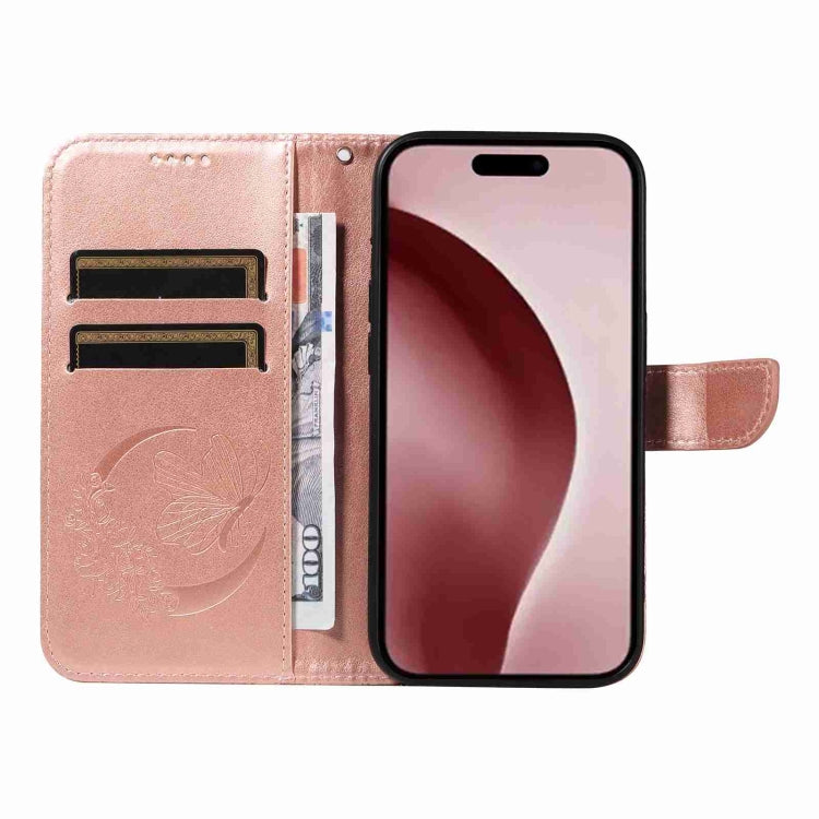 For iPhone 16 Pro Swallowtail Butterfly Embossed Leather Phone Case