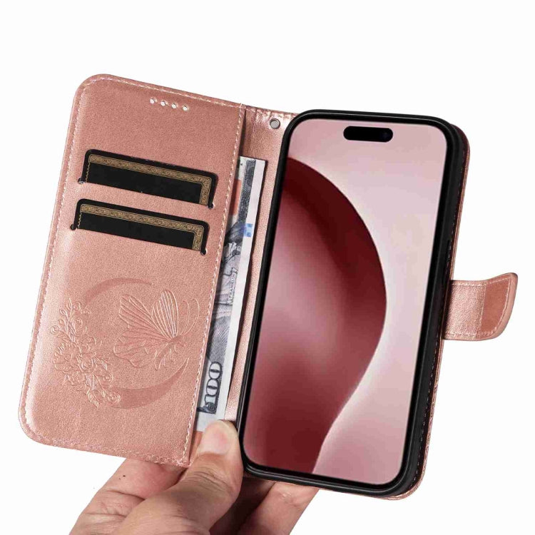 For iPhone 16 Pro Swallowtail Butterfly Embossed Leather Phone Case