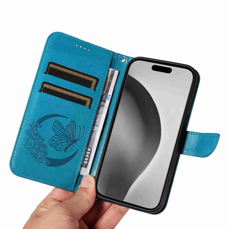 For iPhone 16 Pro Max Swallowtail Butterfly Embossed Leather Phone Case