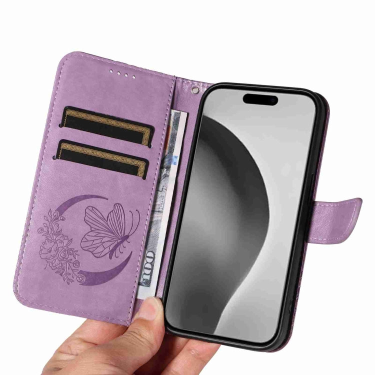 For iPhone 16 Pro Max Swallowtail Butterfly Embossed Leather Phone Case