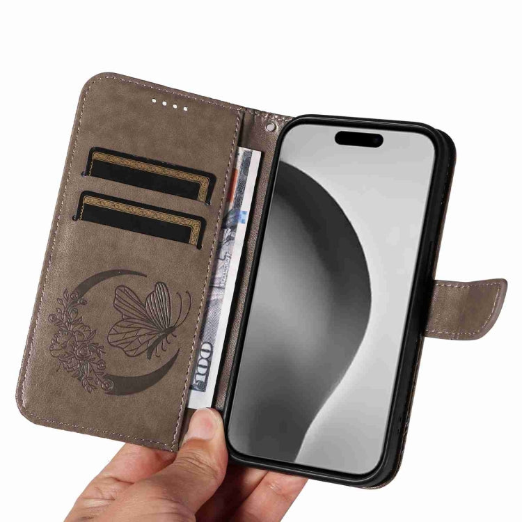 For iPhone 16 Pro Max Swallowtail Butterfly Embossed Leather Phone Case