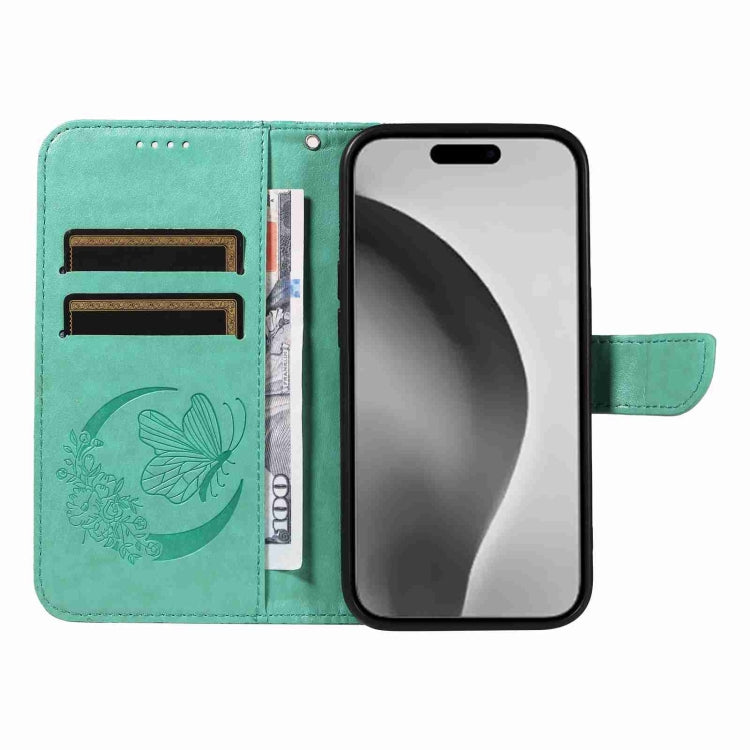 For iPhone 16 Pro Max Swallowtail Butterfly Embossed Leather Phone Case