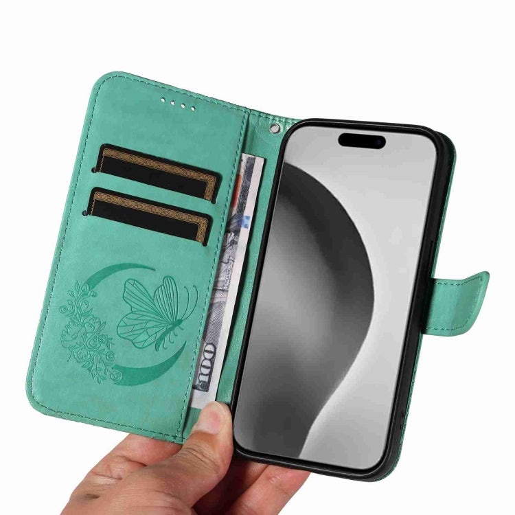For iPhone 16 Pro Max Swallowtail Butterfly Embossed Leather Phone Case