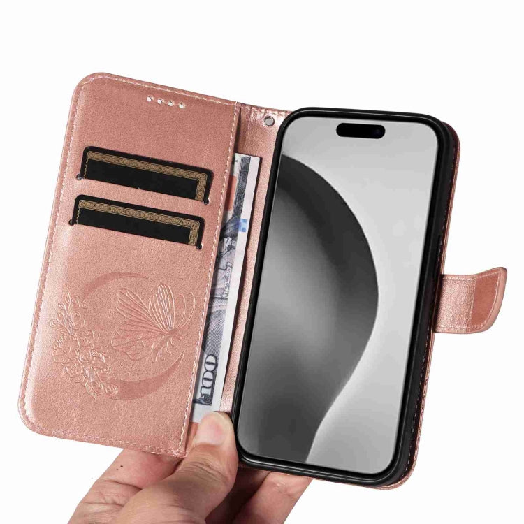 For iPhone 16 Pro Max Swallowtail Butterfly Embossed Leather Phone Case