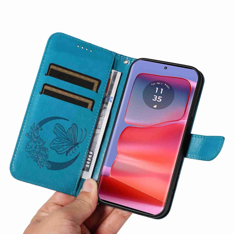 For Motorola Edge 50 Pro 5G Swallowtail Butterfly Embossed Leather Phone Case