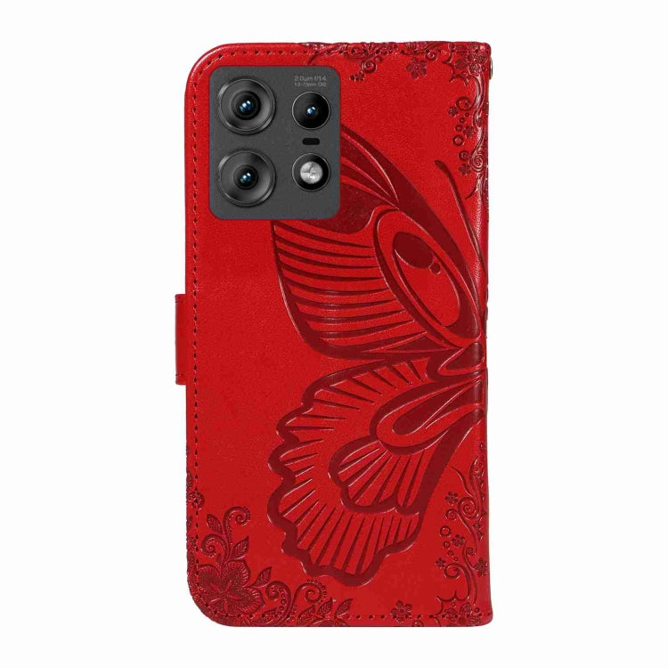 For Motorola Edge 50 Pro 5G Swallowtail Butterfly Embossed Leather Phone Case