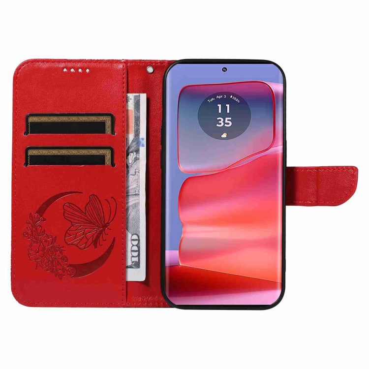 For Motorola Edge 50 Pro 5G Swallowtail Butterfly Embossed Leather Phone Case