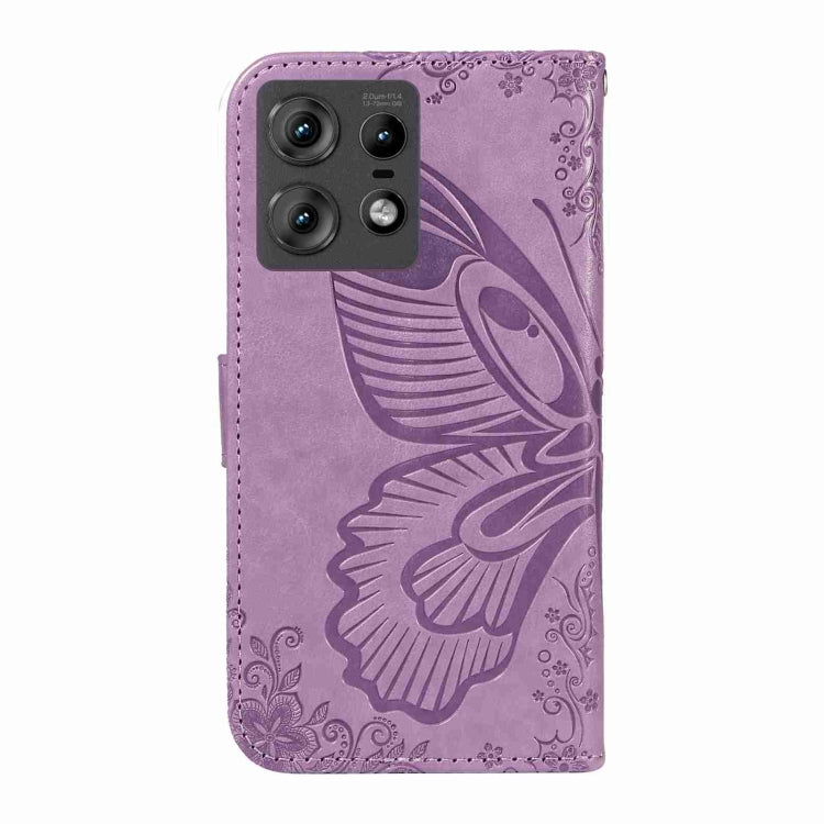For Motorola Edge 50 Pro 5G Swallowtail Butterfly Embossed Leather Phone Case