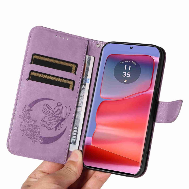 For Motorola Edge 50 Pro 5G Swallowtail Butterfly Embossed Leather Phone Case