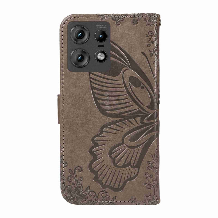 For Motorola Edge 50 Pro 5G Swallowtail Butterfly Embossed Leather Phone Case