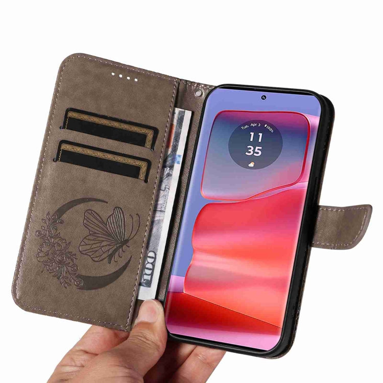 For Motorola Edge 50 Pro 5G Swallowtail Butterfly Embossed Leather Phone Case