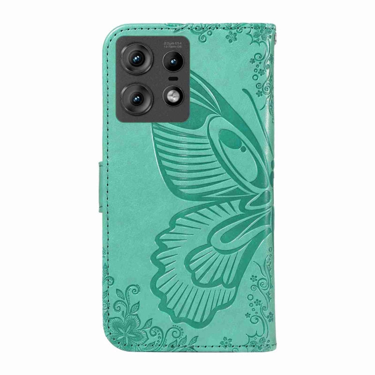 For Motorola Edge 50 Pro 5G Swallowtail Butterfly Embossed Leather Phone Case