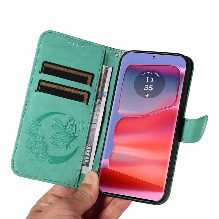 For Motorola Edge 50 Pro 5G Swallowtail Butterfly Embossed Leather Phone Case